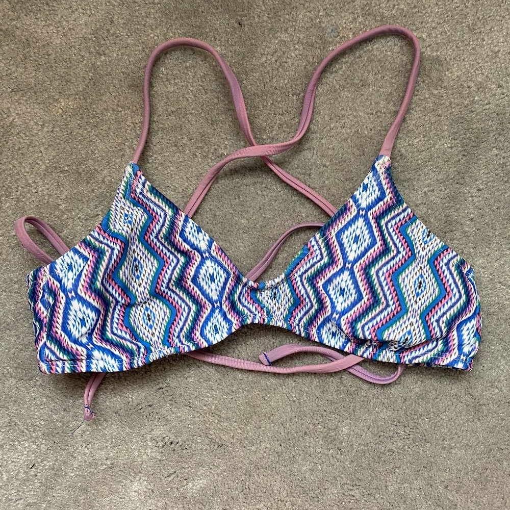 Target Blue Aztec Print Bikini Top